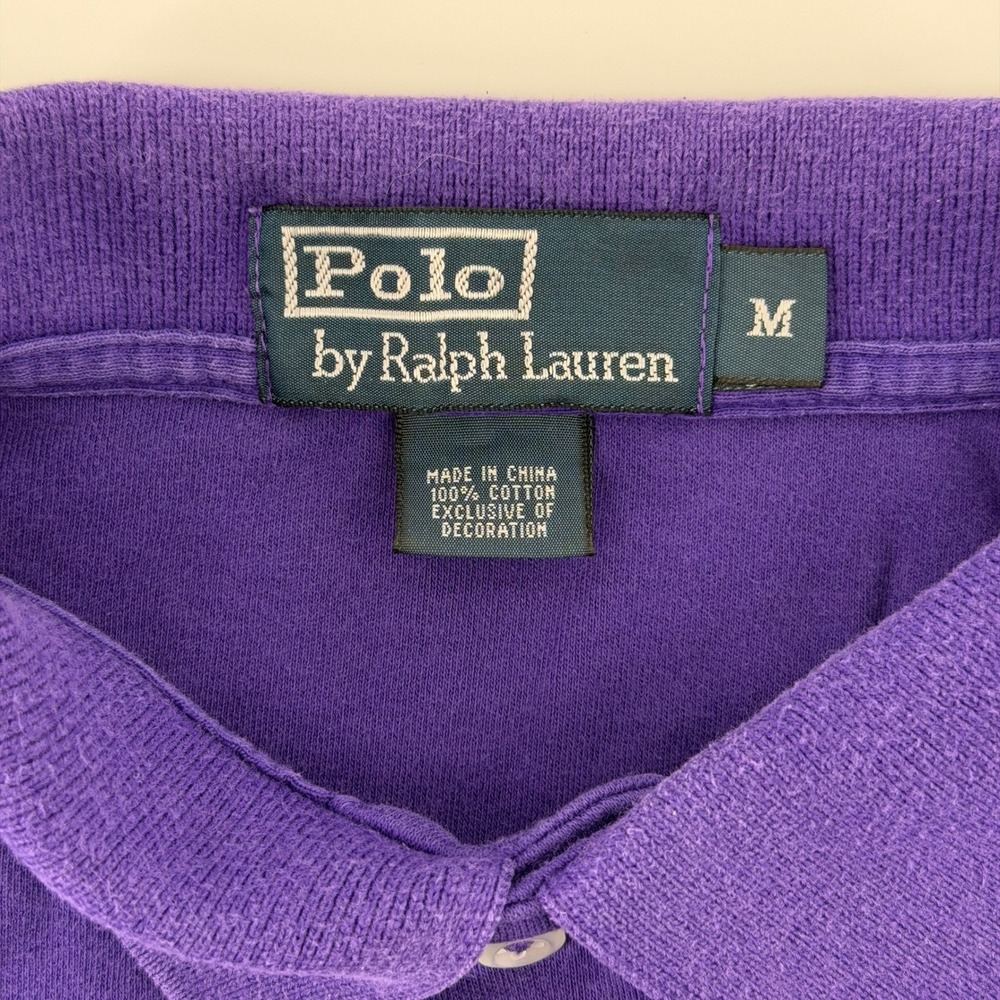 Polo Ralph Lauren Polo Shirt Mens M Purple Short Sleeve Embroidered Pony Logo - Picture 7 of 12